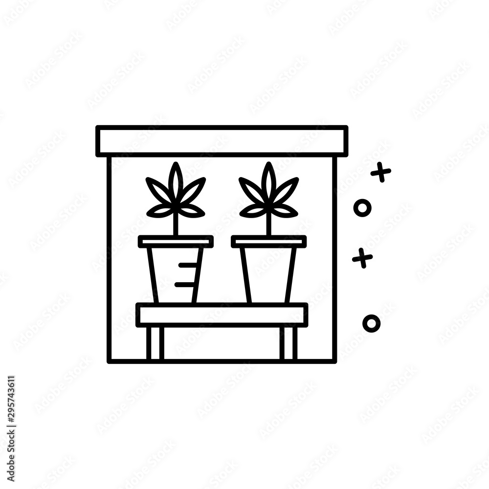 Marijuana plant home icon. Element of narcotic icon