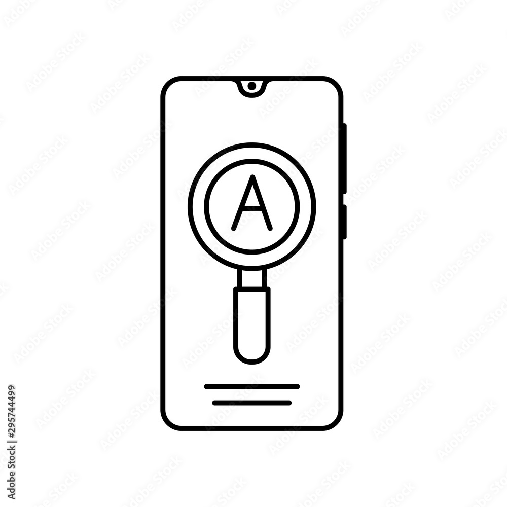 Smartphone magnifier search icon. Element of smartphone icon Smartphone magnifier search icon. Element of smartphone icon