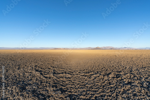 Mud flats at Soda dry lake in Mojave National Preserve near Baker, California. 