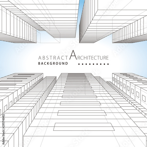 3D illustration Architecture building urban design abstract background. 