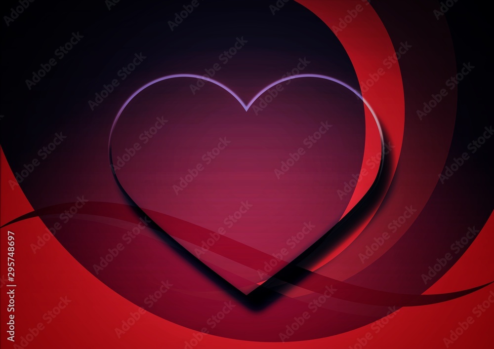 バレンタインの壁紙で抽象的な赤いハート Stock Illustration Adobe Stock