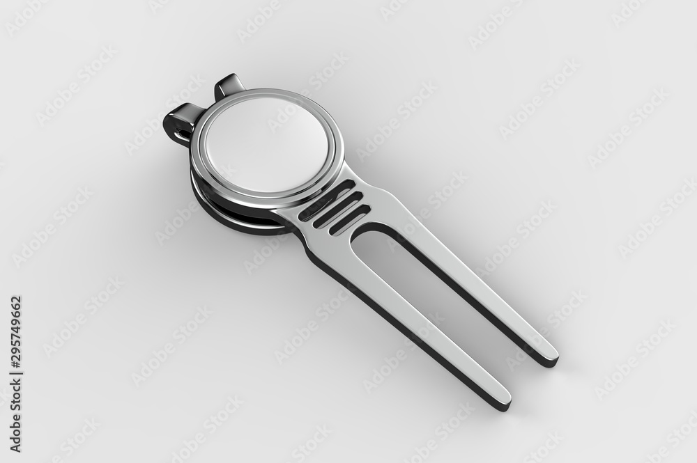 Blank Divot Tool & Ball Marker For Branding. 3d render illustration. Blank Divot Tool & Ball Marker For Branding. 3d render illustration.