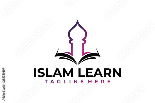 islamic learn logo icon vector