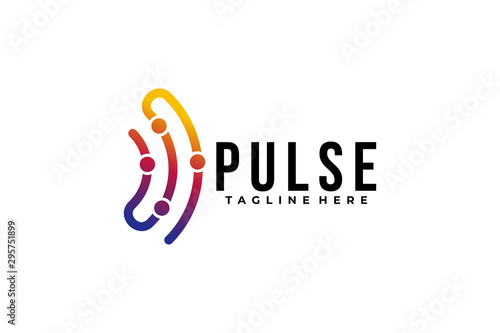 Pulse logo icon vector isolated