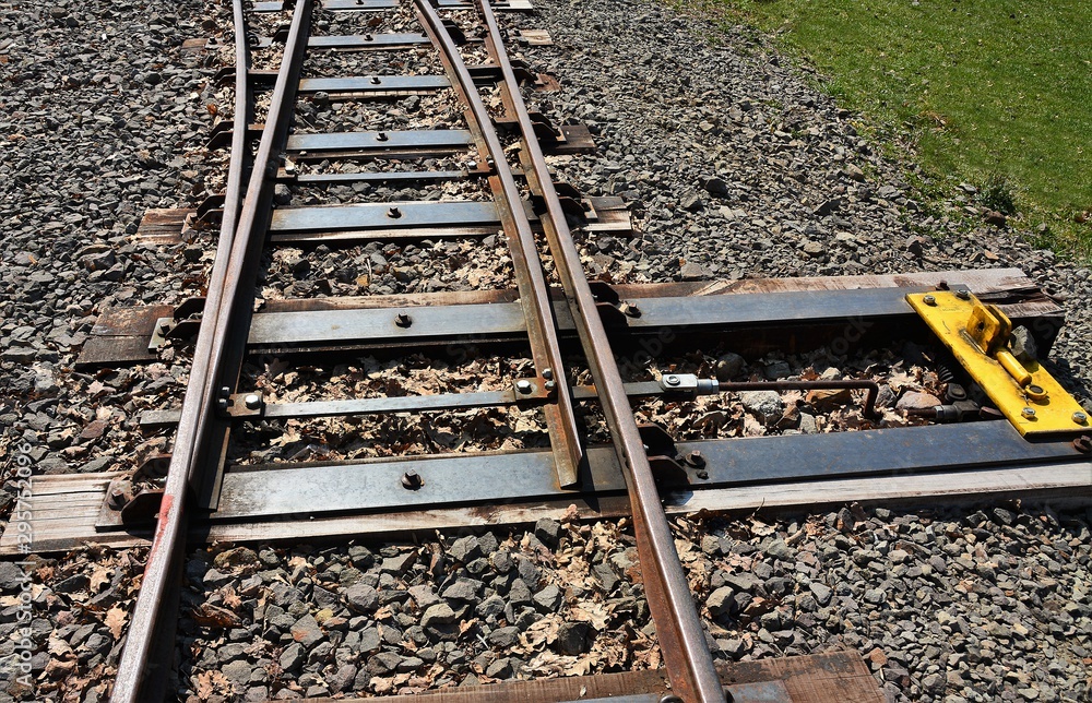 Naklejka premium an old switch to a railway