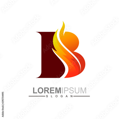 Letter B logo icon design template elements. Business icon