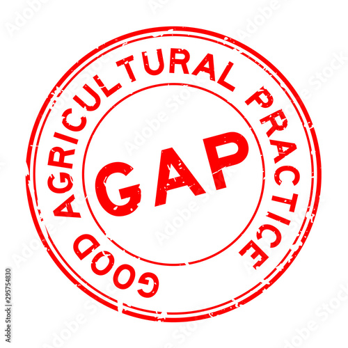 Grunge red GAP (abbreviation of good agricultural practice) word round rubber seal stamp on white background