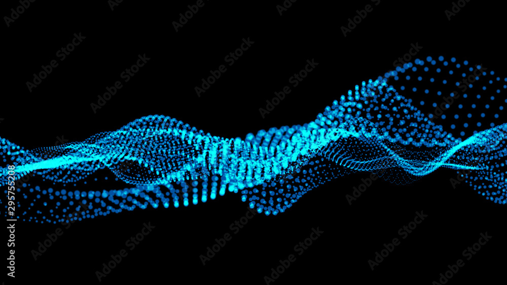 Fototapeta premium Particles form line abstract background
