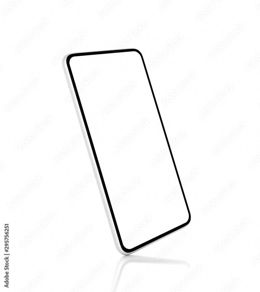 Smartphone with blank screen isolated on white background, 3d illustration Smartphone with blank screen isolated on white background, 3d illustration