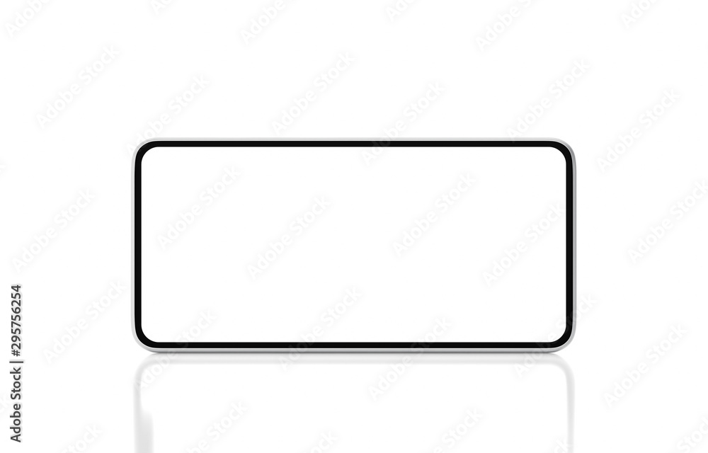 Smartphone with blank screen isolated on white background, 3d illustration Smartphone with blank screen isolated on white background, 3d illustration