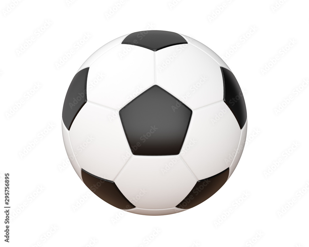 Fototapeta premium Soccer ball isolated with clipping path on white background, 3d rendering
