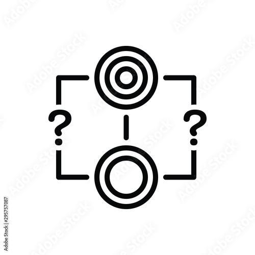 Black line icon for reason 