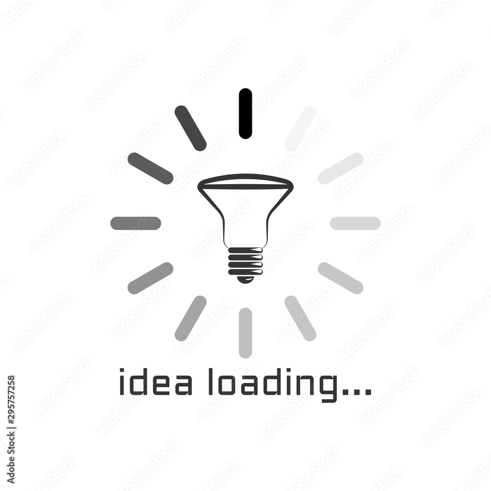 Obraz premium Idea loading concept. Flat style illustration. Isolated on white background. 