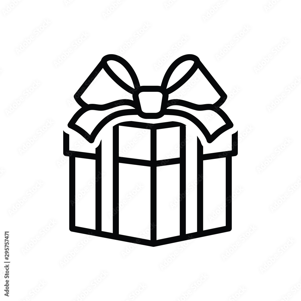 Black line icon for gift contribution Black line icon for gift contribution
