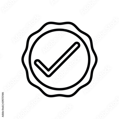 Black line icon for okay acceptance 