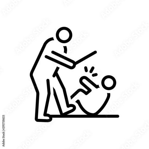 Black line icon for violent brutal  