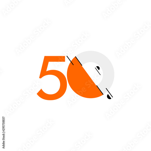 50 Years Anniversary Celebration Vector Template Design Illustration