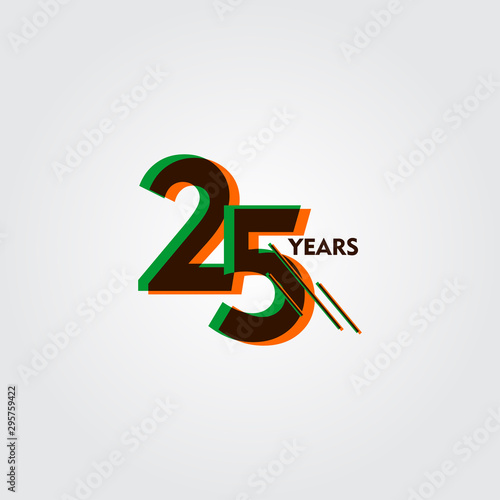 25 Years Anniversary Celebration Vector Template Design Illustration