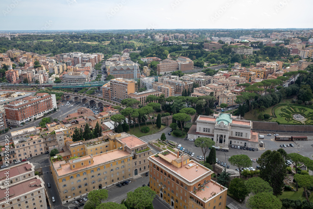 Panoramic view on Vatican city from Papal Basilica of St. Peter