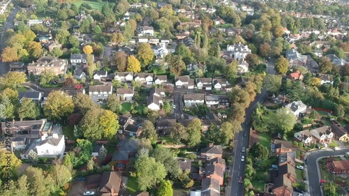 Detailed drone view of Liverpool Woolton area. photo