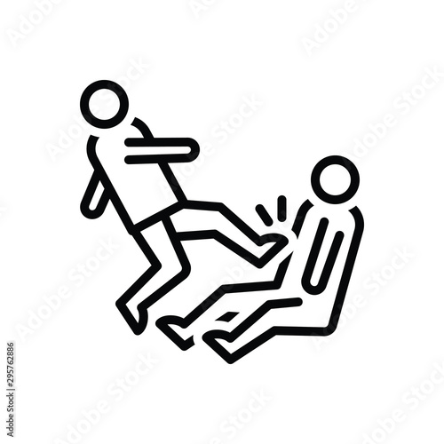 Black line icon for action 