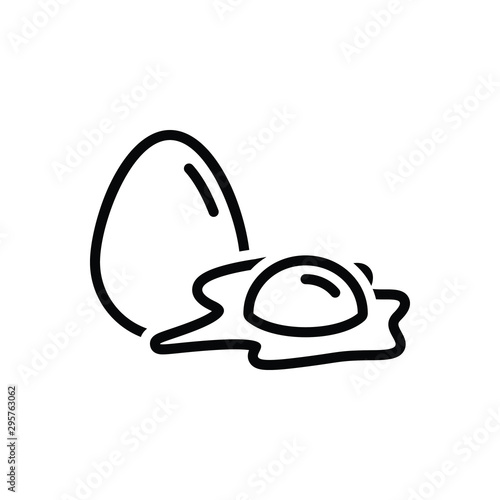 Black line icon for egg 