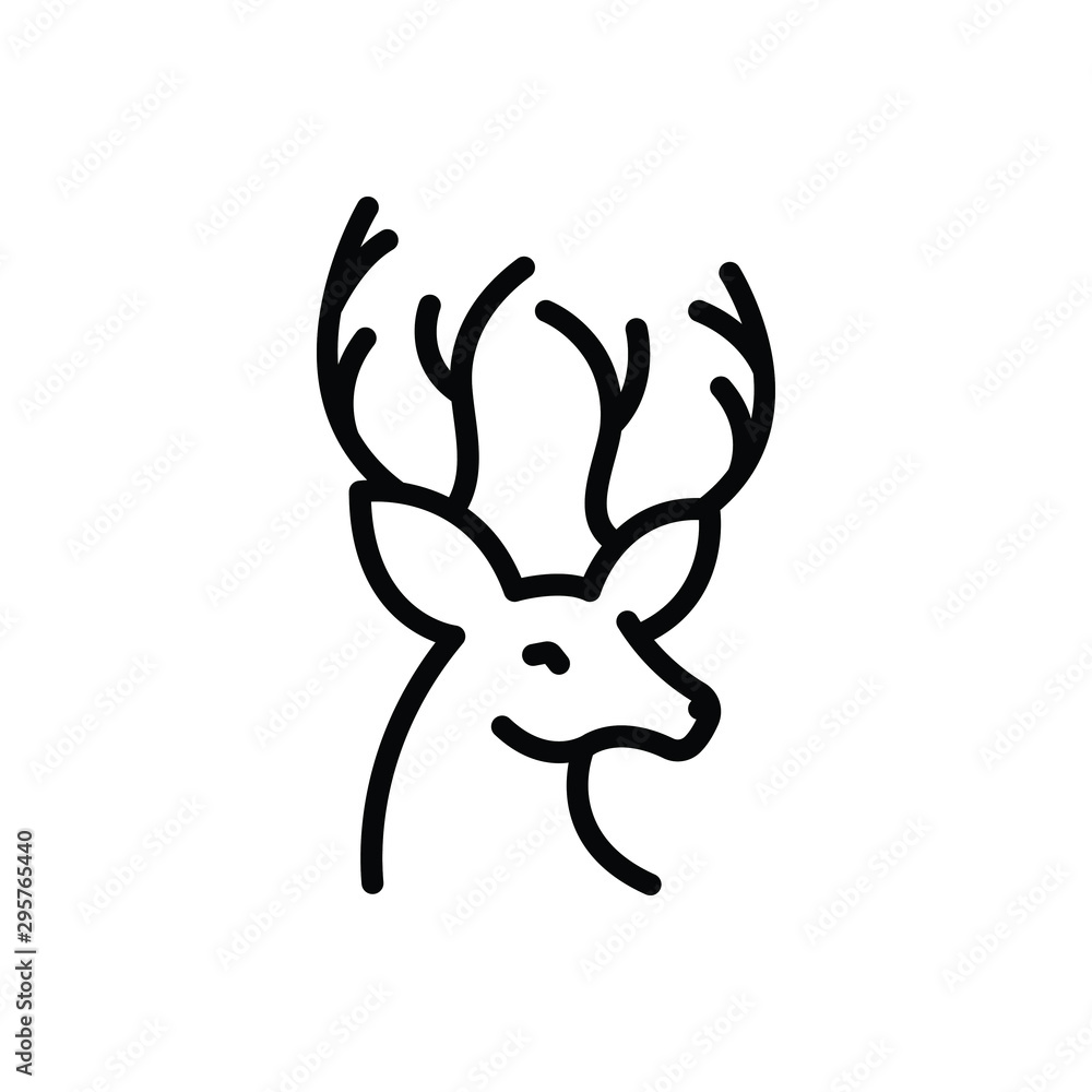 Black line icon for deer reindeer Black line icon for deer reindeer