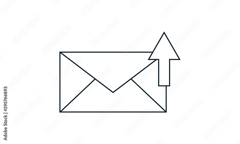 Arrow and upload icon for email and message concepts Arrow and upload icon for email and message concepts