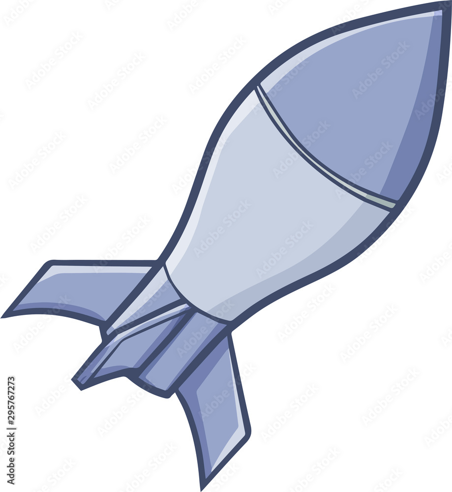 Obraz premium Cool and great ballistic missile for war in simple cartoon style