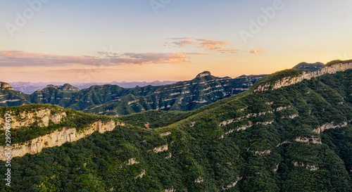 Sunset over Mountain Taihang 