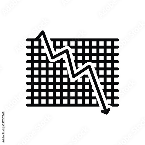 Black line icon for decline 