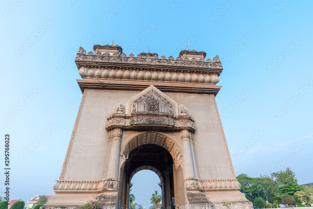 Beautiful architecture Patuxay(Victory Gate) in Vientiane, Laos