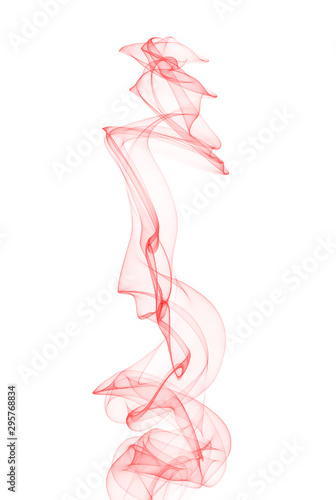 Abstract smoke isolated on white background. Red smoke brush. Red cigar smoke