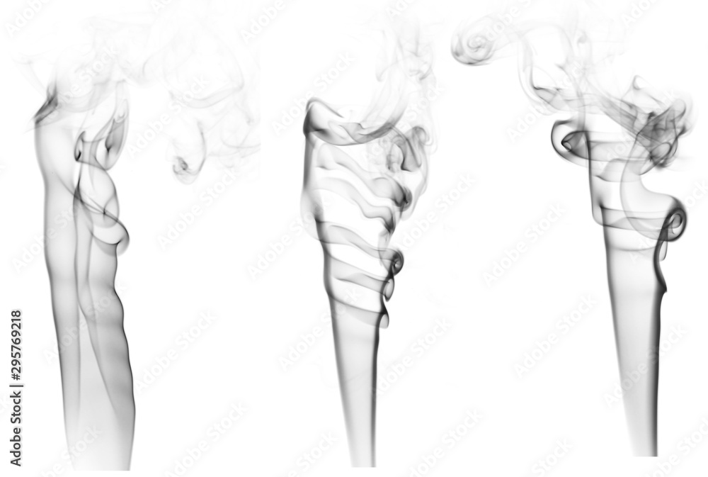 Abstract black cigar smoke background. Smoke brush set Abstract black cigar smoke background. Smoke brush set