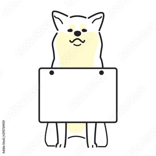 	犬　ポーズ　表情　１匹　看板　秋田犬