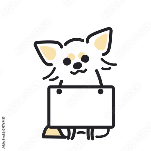 犬　ポーズ　表情　１匹　看板　チワワ