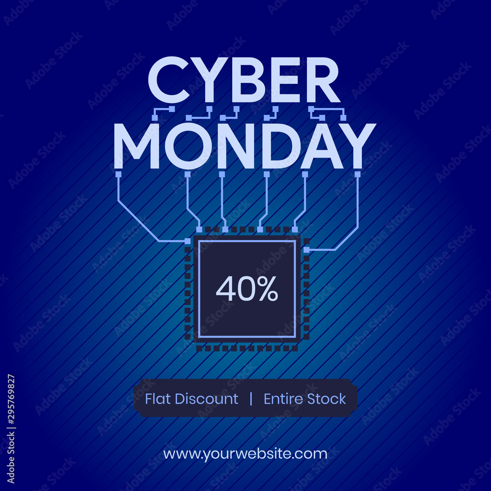 Cyber Monday Sale Banner Marketing Background Template Design