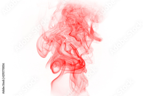 Red fire smoke isolated on white background
