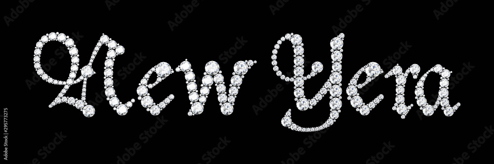 happy new year.text from diamonds happy new year.3D rendering - Illustration happy new year.text from diamonds happy new year.3D rendering - Illustration