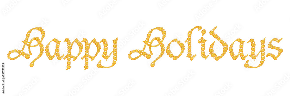 Happy holiday text from diamonds.3D rendering Happy holiday text from diamonds.3D rendering
