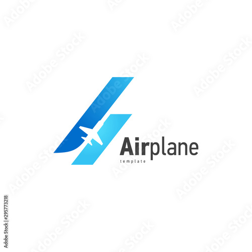 Airplane logo blue flight up stripes