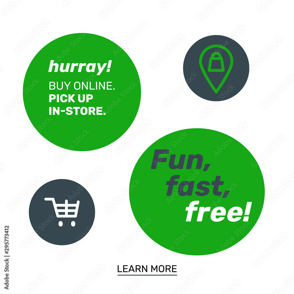 Web banners for the online shopping delivery Web banners for the online shopping delivery