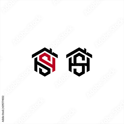 Initial letter H, S, HS House Design Logo
