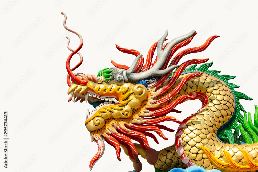 Obraz premium head dragon isolated on white backgrounds