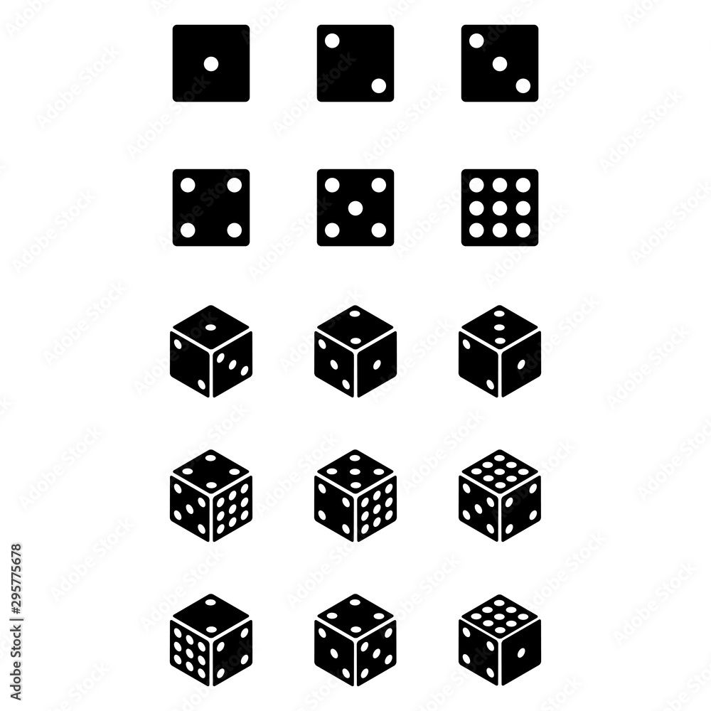 Dice icon set glyph style full set isolated on transparent background Dice icon set glyph style full set isolated on transparent background