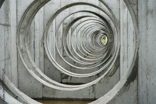 Drainage pipes for reinforced concrete Placed in a circle to prepare for construction