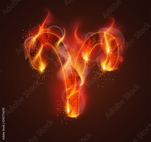 vector fire symbol. bright burning. on a dark background.
