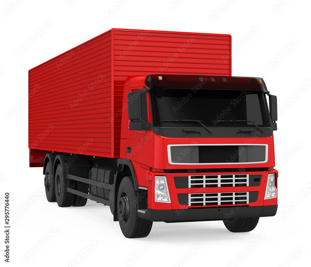 Red Delivery Truck Isolated