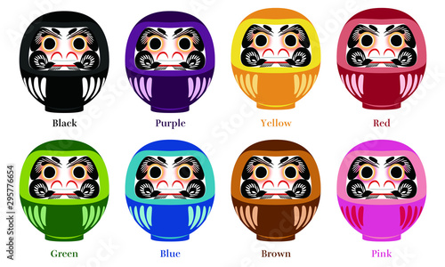 カラフルだるまイラスト(Daruma)[EPS]