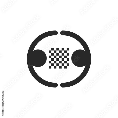 Confrontation of two persons rivals on a chessboard concept brainstorming, make an effort to achieve the goal